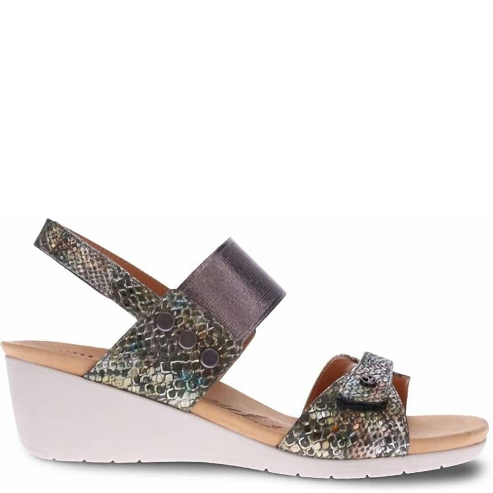 NEW REVERE women's tahiti sandal in peacock python